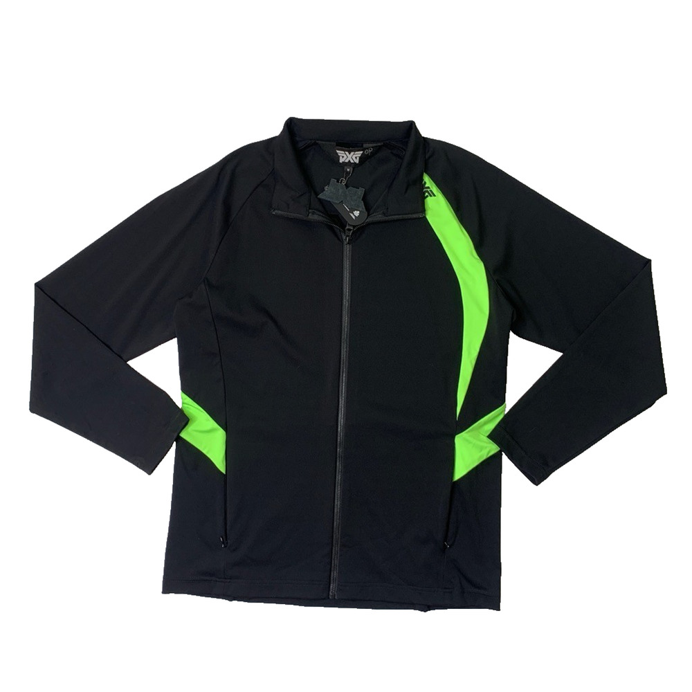 PXG Jacket Mens M Medium Black Acid Lime Camber Mock Neck Full Zip Golf Track